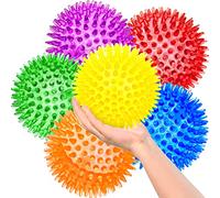 SHARLOVY 3.5" Grandes Juguetes para Perros Ball, 6 Pack Squeaky oys, Duradero para masticadores agresivos, Bola Puntiaguda para Dientes limpios y Entrenamiento,