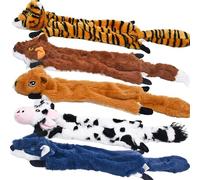 SHARLOVY Juguetes chirriantes para Perros, Paquete de 5 Juguetes para Mascotas, Juguete para Perros arrugados, sin Relleno, Juguete de Peluche para Perros Grandes y medianos