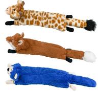 SHARLOVY Juguetes chirriantes para Perros, sin Relleno, Paquete de 3 Juguetes de Peluche para Perros medianos, Juguetes arrugados para Perros, Juguetes duraderos para Masticar, Juguetes Lindos para
