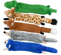 SHARLOVY Juguetes chirriantes para Perros, sin Relleno, Paquete de 5 Juguetes de Peluche para Perros Grandes, Juguetes arrugados para Perros, Juguetes duraderos para Masticar, Juguetes de Peluche