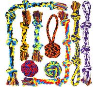 SHARLOVY Juguetes para Masticar Perros Grandes, Resistentes Juguetes para Perros para masticadores agresivos, Raza Grande, Resistente, Juguetes de Cuerda para Perros medianos, Juego de 9