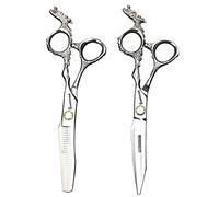 Sharonds peluquero profesional de 6 pulgadas, traje de tijeras de acero inoxidable plateado 440c hecho a mano en Japón (6 pulgadas - 2pc)