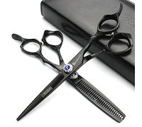 Sharonds - Tijeras de peluquería de 6 pulgadas, tijeras de peluquería de alta gama, hechas de 440 C + tijeras de adelgazamiento (2 unidades)