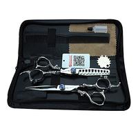 SHARONDS Tijeras profesionales para el cabello de 6 pulgadas Tijeras de peluquería de zafiro personalizadas Juego de tijeras de acero inoxidable para salón 40-45% Tasa de adelgazamiento
