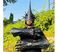 SHAROOANTIPAZ Nazgul - Juego de casco y guantes negros del Rey Brujo del Señor del Anillo