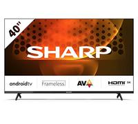 Sharp 40FH6EA - Android TV (11) de 40" sin Marco (Full HD, 3X HDMI, 2X USB, Bluetooth), Google Assistant, Chromecast, Dolby Audio, Active Motion 400, Color Negro