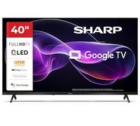 Sharp 40HF3365E - Google TV, 40" FHD, Frameless, 60Hz, QLED, Google Assistant con microfono, Chromecast,Bluetooth, Sonido 2x8W, HDMIx3, USBx2, Color Negro