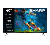 Sharp 40HF3365E - Google TV, 40" FHD, Frameless, 60Hz, QLED, Google Assistant con microfono, Chromecast,Bluetooth, Sonido 2x8W, HDMIx3, USBx2, Color Negro