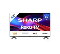 Sharp 43GD2225E - Televisor de 43" Full HD Roku - Transmisión multimedia LED Smart TV sin marco (HDR10, codificador AV1, 3 HDMI, receptor, Wi-Fi) - Netflix, Prime, Disney+, Apple TV