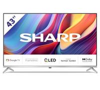 Sharp 43GP6265E - TV Android 43" QLED (sin Marco, 4K Ultra HD, 4X HDMI 2.1, 3X USB, Bluetooth), Altavoces Harman/kardon, Google Assistant, Chromecast, Dolby Vision, HDR10, Color Plata