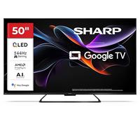 Sharp 50HR7365E - Google TV, 50" UHD, Frameless,144Hz, QLED, HDR10, Dolby Vision HDR, Google Assistant con microfono, Chromecast, Bluetooth, Dolby Atmos 2x12W, HDMI 2.1 x4, USBx2, Color Negro