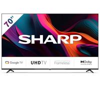 Sharp 70GL4260E Google TV 70" Frameless (sin Marco) 4K Ultra HD, 4X HDMI 2.1, 2X USB, Bluetooth, Google Assistant, Chromecast, Dolby Vision, Dolby Atmos, HDR10, Color Negro