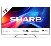 Sharp 75GP7265E - Google TV 65" QLED (sin Marco, 4K Ultra HD, 4X HDMI 2.1, 3X USB, Bluetooth), Sonido Harman/kardon, Google Assistant, Chromecast, Dolby Vision, HDR10, Color Titanio
