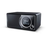 SHARP DR-450(BK) Alarm Clock Radio with Dab Tuner, Dab+, FM, Bluetooth 4.2, Maximum Power 6W, LCD Display, Wooden Housing and Stainless Steel Front Panel