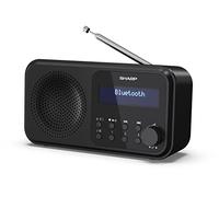 Sharp DR-P420(BK) Tokyo Dab+, Dab and FM Portable Digital Radio with RDS, BT 5.0, USB or Batteries, Mini Jack, Telescopic Antenna, Auto Search, 20+20 Memories, Time and Date Auto, Alarm, Black