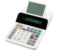 Sharp EL-1501 - Calculadora de Escritorio (Pantalla LCD de 12 dígitos y 5 líneas, Funciona con Pilas, 150 x 62 x 228 mm), Color Blanco