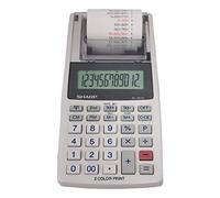 Sharp EL-1611 V - Mini calculadora de sobremesa (impresora, pantalla LCD de 12 dígitos, rollo de papel pequeño), color blanco