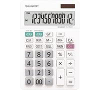 Sharp EL-334W 12 Digit Folding Stand Solar Desktop Calculator White