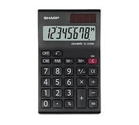 Sharp EL310ANWH - Calculadora (pantalla de 8 dígitos, solar y a pilas), color negro