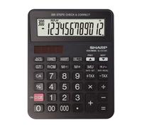Sharp ELL-CCD12 12-Digit Check and Correct Desktop Calculator, Black
