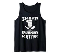 Sharp Knives Matter Chef Skull with Knives Camiseta sin Mangas