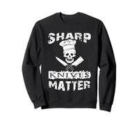 Sharp Knives Matter Chef Skull with Knives Sudadera