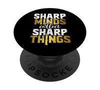Sharp Minds Collect Sharp Things Cuchillo PopSockets PopGrip Adhesivo