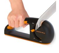 Sharp Pebble - Afilador de cuchillos de 4 etapas Orange Ninja - Afilador de cuchillos de cocina y dentado, herramienta manual para afilar cuchillas de cuchillos para cocina, chef, cuchillos de filete