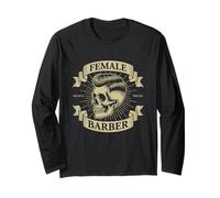 Sharp & Precise Mujer Barber Skull Classic Old School Women Manga Larga