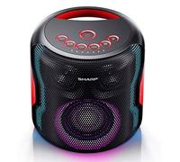 Sharp PS-919(BK) Speaker con TWS, Bluetooth 5.0 Puerto USB, Sonido 3D, Luces Multicolor, Impermeable IPX5 con 130 W de Potencia y batería integrada, Negro