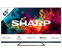 Sharp QLED 144Hz 65FQ5EG, Google TV de 65" sin Marco (4K Ultra HD, 4X HDMI 2.1, 2X USB, Bluetooth), Dolby Vision IQ, Google Assistant, Altavoces Premium Harman/kardon 2x15W, Aluminio Gris Antracita