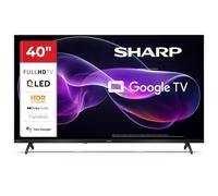 Sharp TV de 40", QLED Full HD, Google TV, Modelo 40HF3365E | HDR10 y HLG, Bluetooth, tres entradas HDMI, dos USB, HDMI ARC/CEC y sonido Dolby Digital.