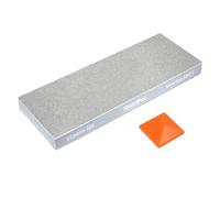 SHARPAL 168H Piedra de Afilado de Diamante Grande 201 x 75mm de Doble Grano - Grano Grueso 325 y Extra Fino 1000, Piedra de Afilar Monocristalina Profesional con Base Antideslizante y Guía de Ángulo