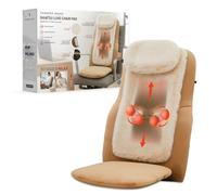 Sharper Image Luxe Shiatsu - Almohadilla de masaje para silla con calor, masajeador de espalda con 4 nodos y vibración, almohadillas portátiles para silla de masaje para el hogar y la oficina
