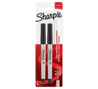 Sharpie Rotuladores permanentes punta ultrafina negro ideal para material escolar – Paquete de 2