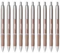 Sharpie Bolígrafos S-Gel - Punta media de 0,7 mm - tinta negra - Bolígrafos de gel de barril de metal oro rosa - Agarre suave - Paquete de 10