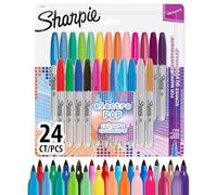 Sharpie Electro Pop rotuladores permanentes | punta fina | colores especiales surtidos | paquete de 24 marcadores | material escolar ideal