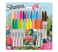 Sharpie Flamingo rotuladores permanentes, punta fina, colores especiales surtidos, paquete de 24 marcadores, material escolar ideal