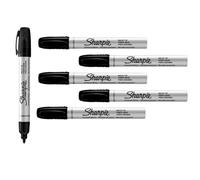 Sharpie - Juego de 6 rotuladores permanentes Metal Small punta redonda negro