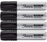 Sharpie - Juego de Pro Magnum profesional marcador permanente, gran punta cuadrada, tinta negra, paquete de 4