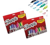 Sharpie Juego de rotuladores permanentes Surtido de colores de edición limitada | Punta fina | 18 rotuladores x 2 | Set de regreso a clases