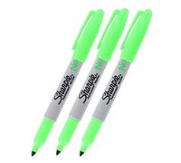 Sharpie - Juego de tinta marcador permanente neón, verde neón, Pack de 3