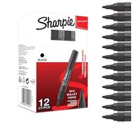 Sharpie M15 rotuladores permanentes | punta redonda | negro | paquete de 12 marcadores