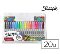 ROTULADORES SHARPIE PERMANENTE PUNTA FINA BLISTER DE 20 UNIDADES COLORES SURTIDOS