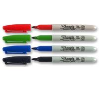 SHARPIE Marcadores Permanentes Punta Fina, Pack de 4 Colores Variados