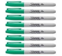 Sharpie Marcadores permanentes, punta fina, verde, 8 unidades