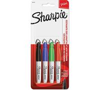 Sharpie - Mini Marker,Permanent,Fine Point,4/ST,BK/RD/BE/GN, Sold as 1 Set, SAN35113PP