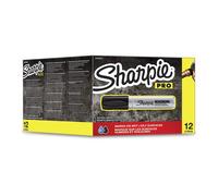 Sharpie Pro Magnum rotuladores permanentes, punta biselada, negro, caja de 12 ma