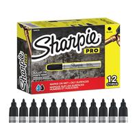 Sharpie Pro Rotuladores industriales permanentes | Punta de bala | Tinta negra | 12 unidades