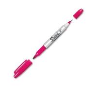 Sharpie Rotulador permanente de doble punta, magenta, doble punta fina y ultrafina, 1 pieza, impermeable y resistente a la decoloración